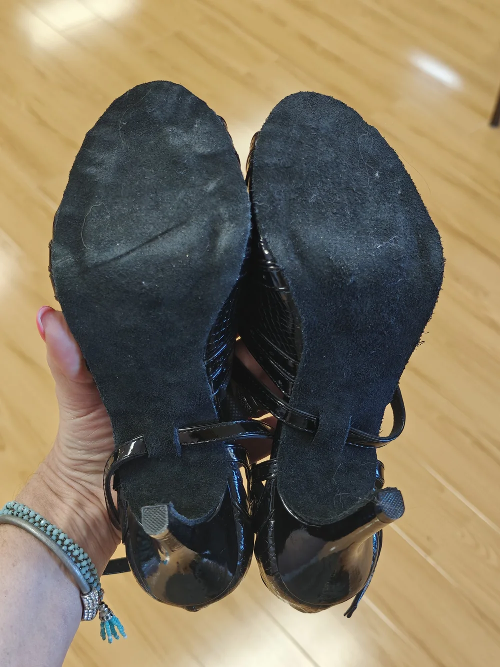 Black Patent Strappy Women's Dance Shoes